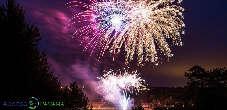 New Years Eve In Panama with fireworks